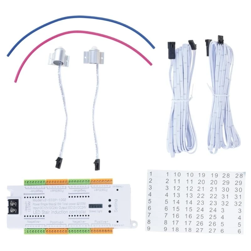 

Y5GD Automatic Cascaded Stair Light Controller 32 Channels Stair Light Controller Ladder Step Light Controller
