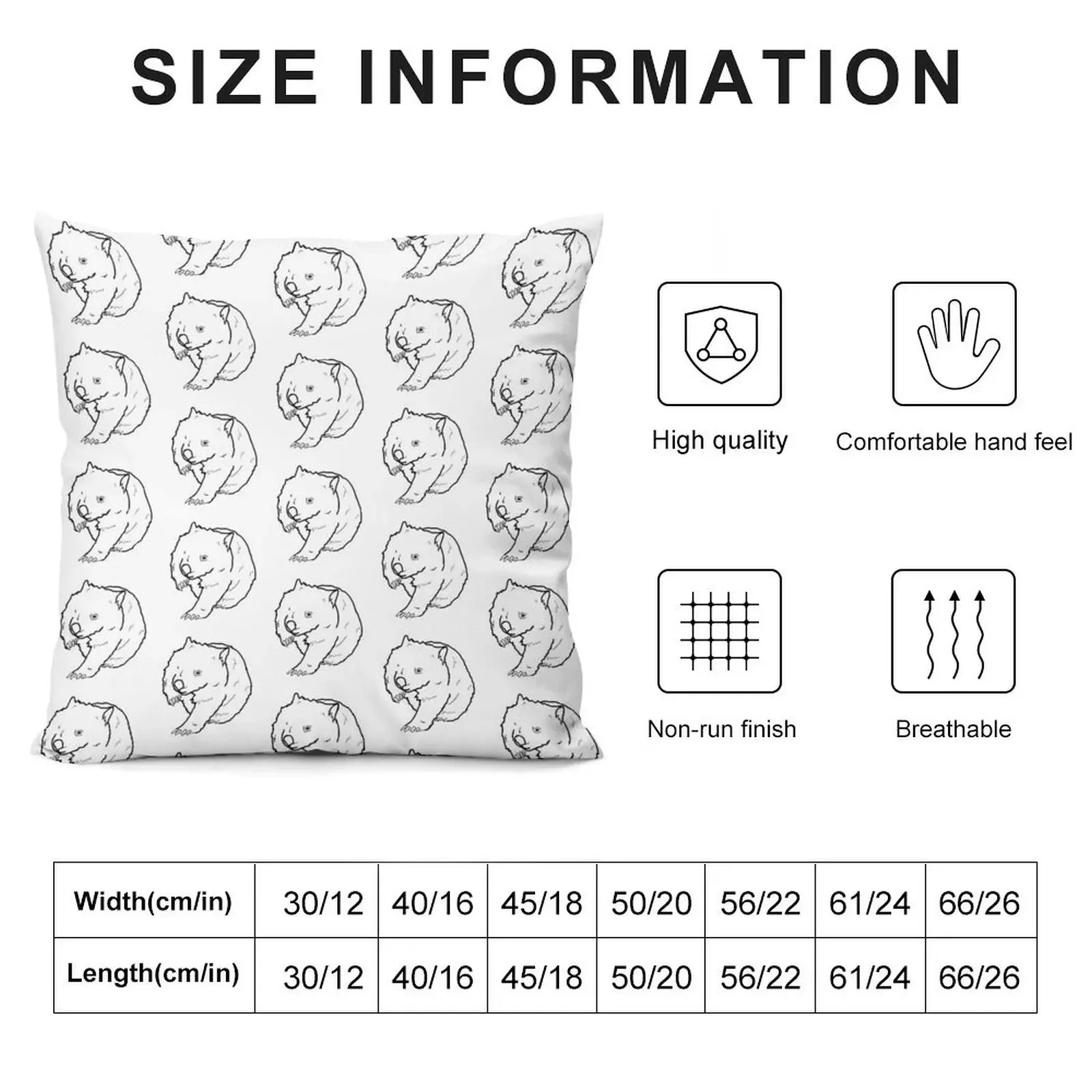 Australian Wombat Doodle Throw Pillow Cushion Cover Set Cushion Cover For Sofa pillow pillowcase Decorative Cushions pillow