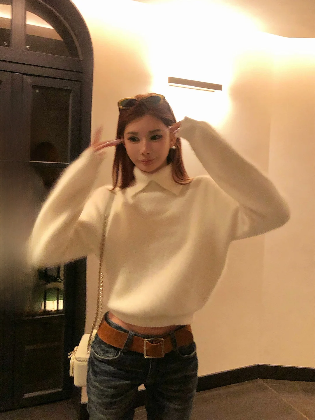 

Женский вязаный свитер Lililiwj из утолщенной удлиненной шерсти с кроличьим мехом, осенне-зимний теплый модный топ