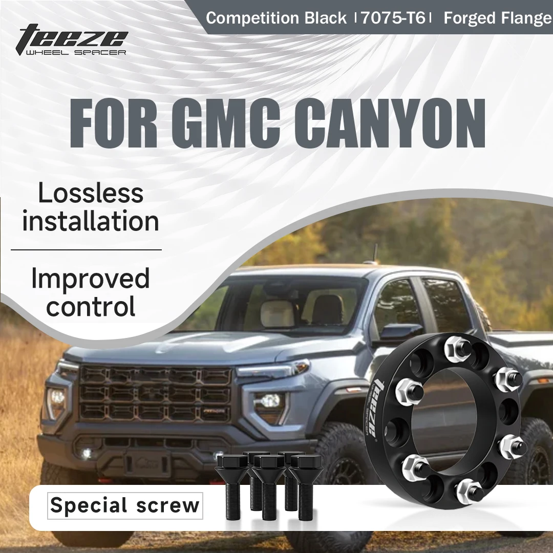 

Teeze 2/4pcs 6x120 CB66.9mm M14x1.5 Hub Centric Black Forged wheel spacer For 2015-2025 GMC Canyon Flange Plate25/30mm