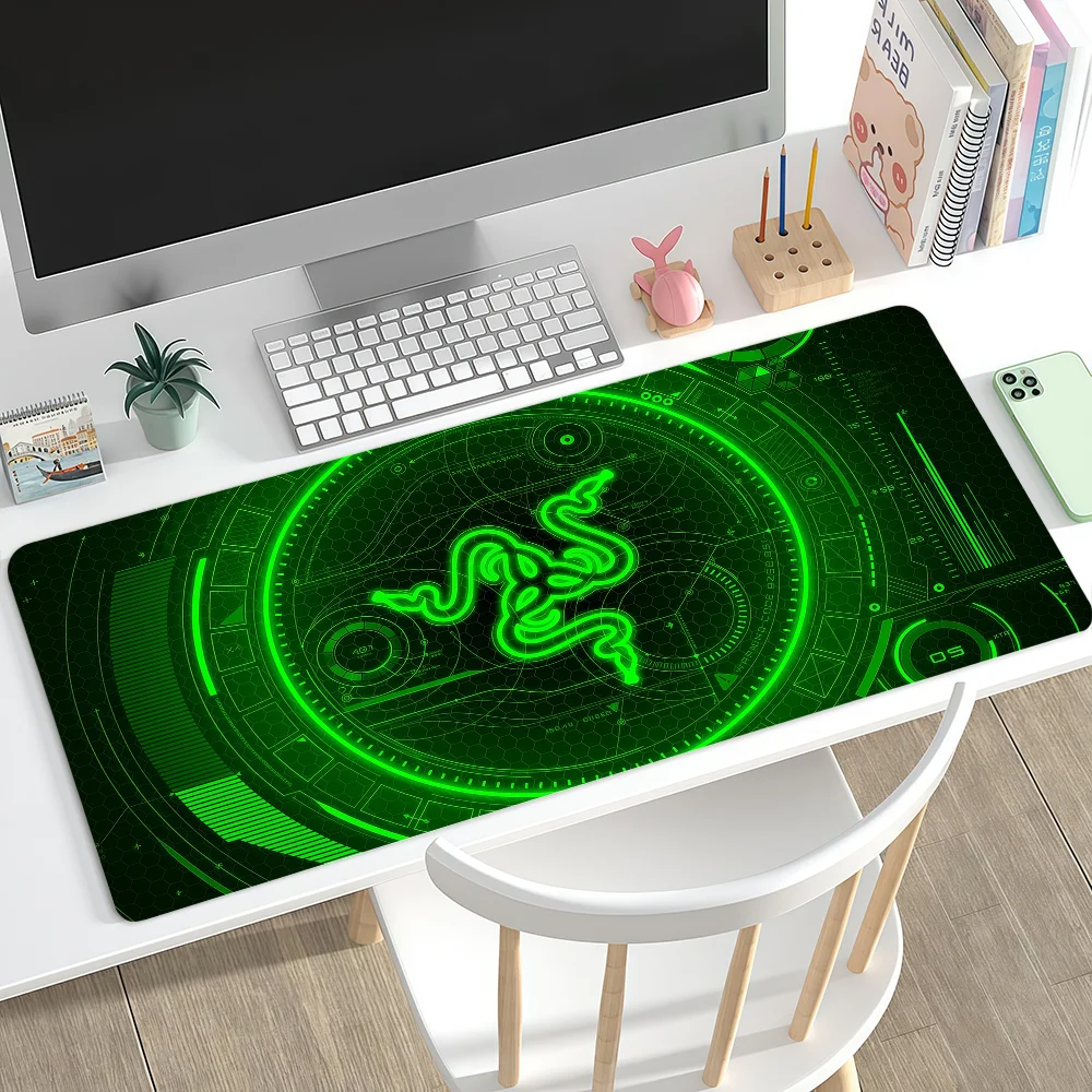Fashion Modern Art Brand Cool R-Razer Mouse Pad Large Non-slip Lockedge Desktop Computer Desk Mat Keyboard MousePad Student