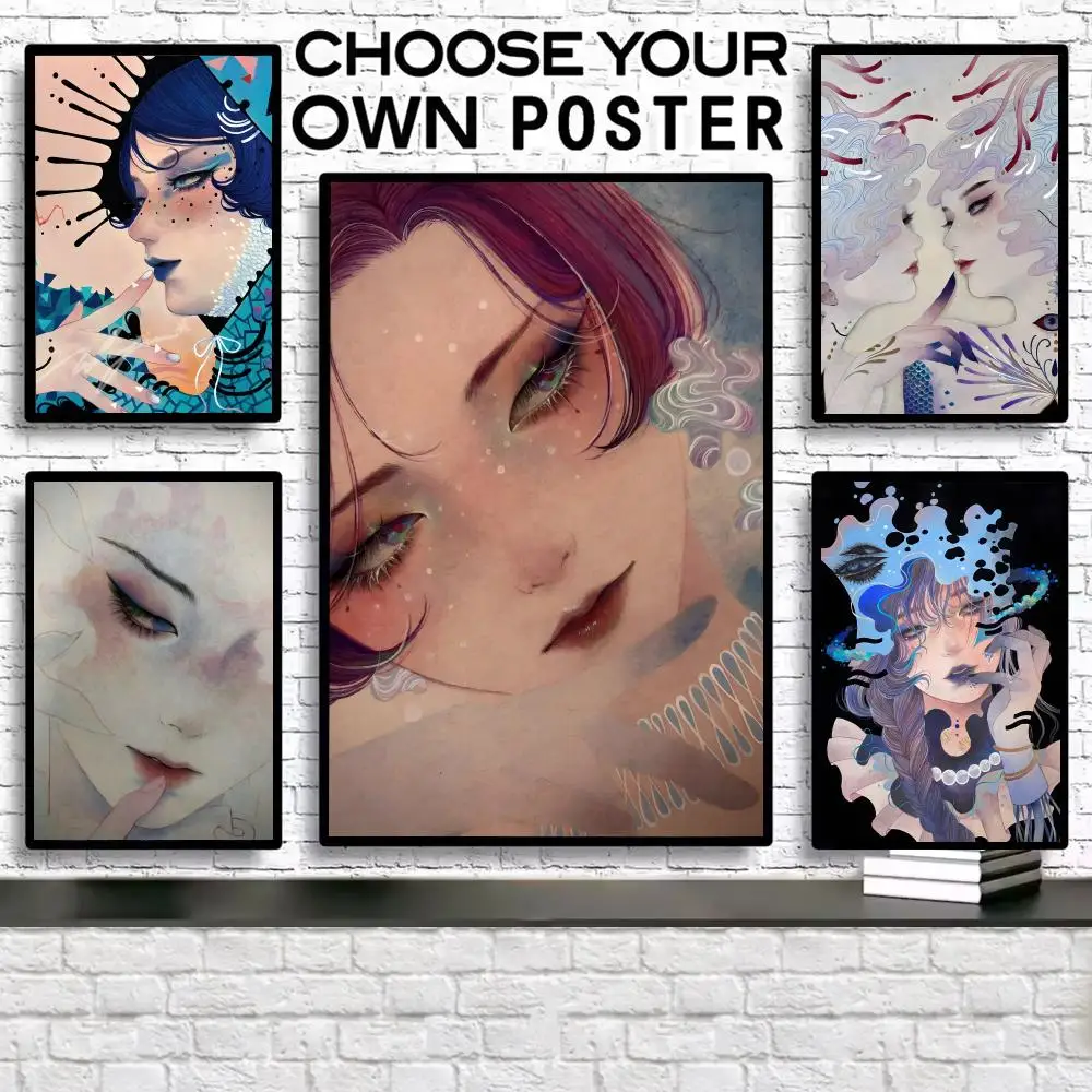 

Hanae N-Nakajima's Portrait Of A Young Girl Anime Poster HD Anime Wall Art Poster Self-Adhesive Peel And Stick Canvas For Room D