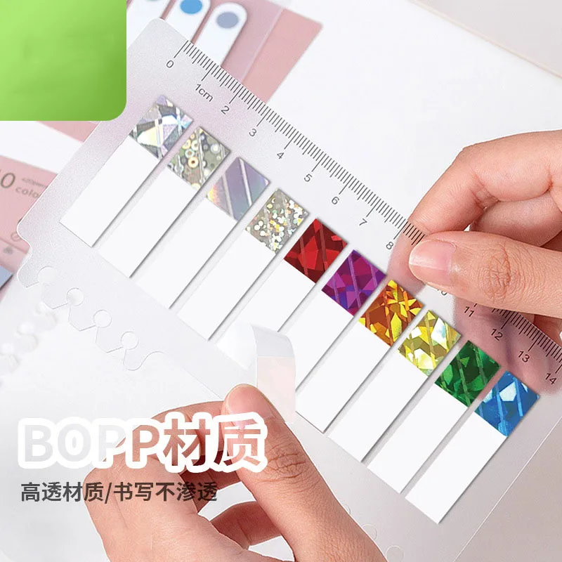 80/200 Sheet Transparent Index Notes Paper Office School Supplies Stationery Small Rectangu Fluorescent Sticker Strip Sticky