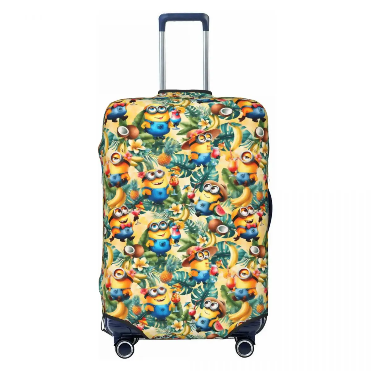 

Custom Yellow Man Cartoon Luggage Cover Protector Cute Comics Travel Suitcase Protective Cover for 18-32 Inch