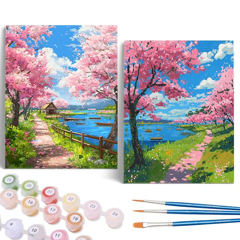 

CHENISTORY Pictures By Numbers Tree Landscape Diy Frame Modern Painting By Numbers On Canvas DIY Home Decoration Gift