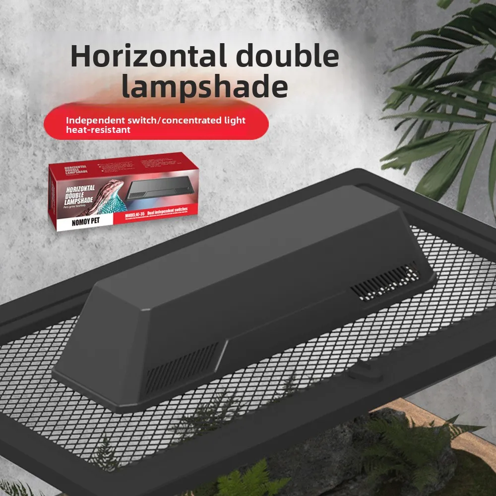 NOMOY Dual Reptile Lamp Fixture with Ceramic Socket, for UVA Basking Heat&UVB Light, Terrarium Heating for Turtles and Lizards