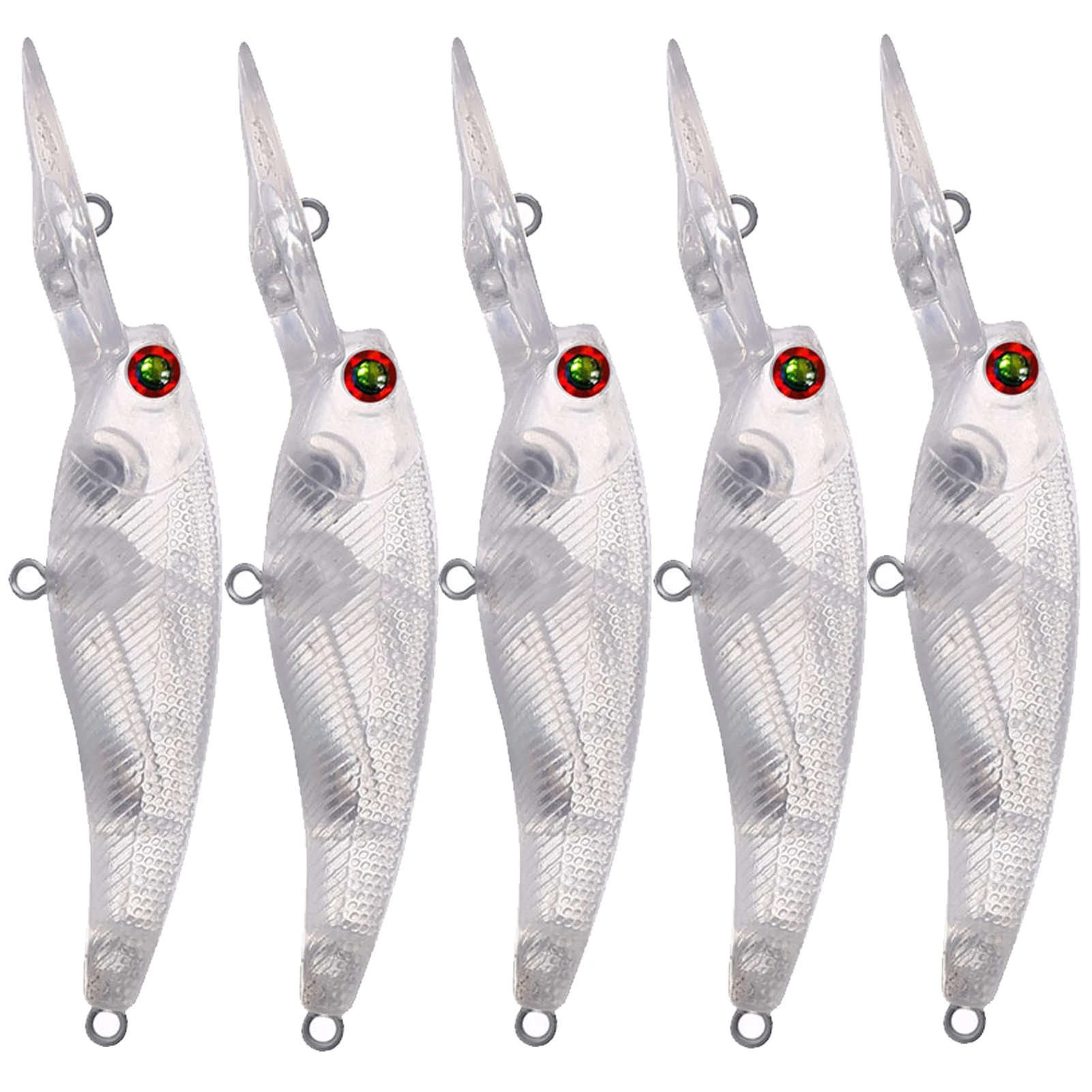 

25pcs/Lot Unpainted Fishing Lures,9.3cm 6.8g DIY Bait Embryo,Blank Clear Baits,Plastic Walleye 3D Lifelike Fisheye Minnow Lures