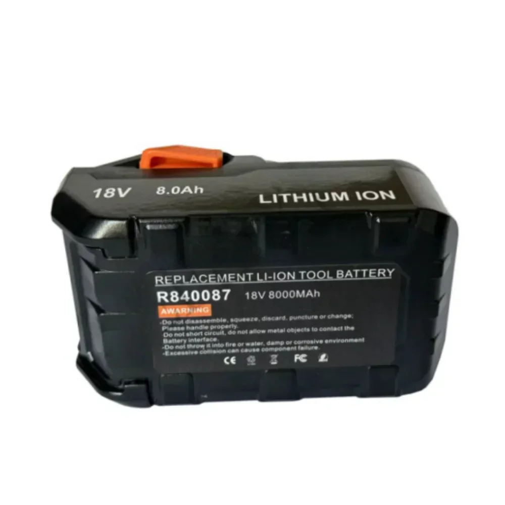 18V 8.0AH Lithium-Ion Battery For RIDGID/AEG  R840087 R840085 L1815R L1850R L1830R R840083 Series Cordless Power Tool