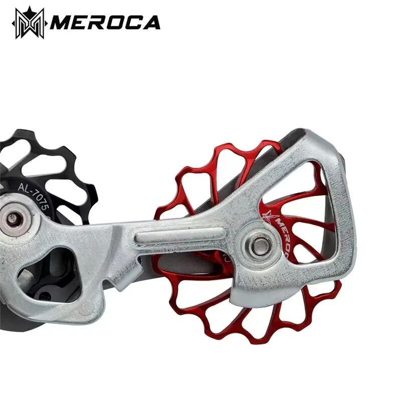 MEROCA Bicycle Derailleur 9v 10v 11v Ceramic Pulleys Rear Derailleur Mtb Pulleys Wheel Ceramic Bearing Road Mountain Bike 11/13T