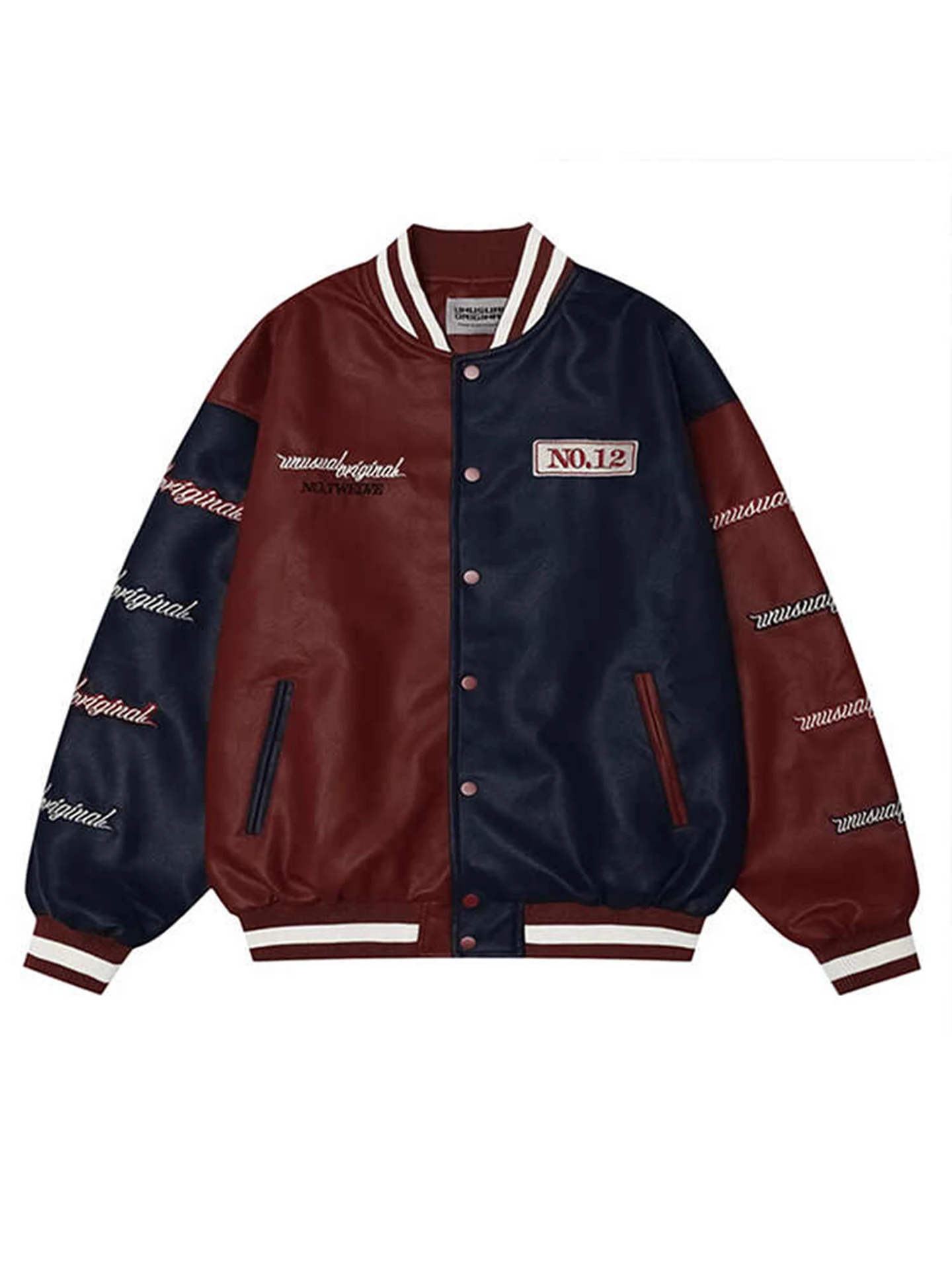 

Мужская модная верхняя одежда в стиле ретро с вышивкой в стиле пэчворк Color Blo Baseball Sle из искусственной кожи, ветрозащитная длинная свеч...