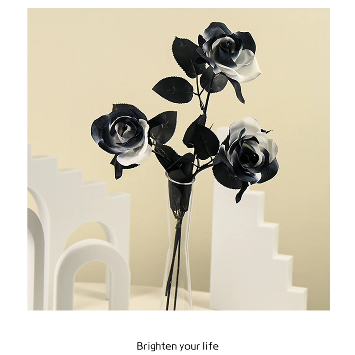 AC22 هالوين الأسود مقلد زهرة الورد الحلي تشكيلة زهور الدعائم محاكاة الزهور