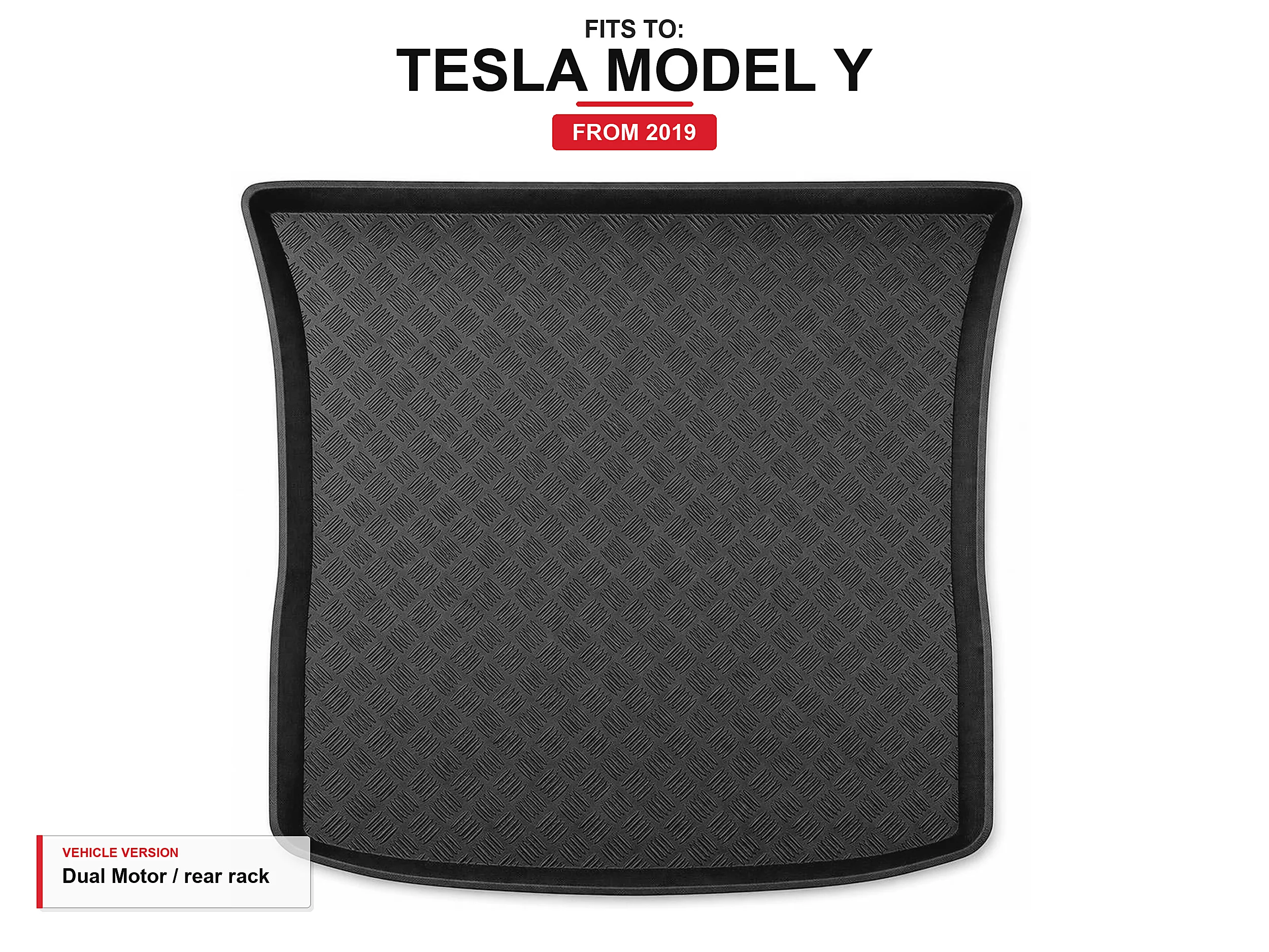 Kofferbakmat met rand voor: Tesla Model Y 2019- Dual Motor