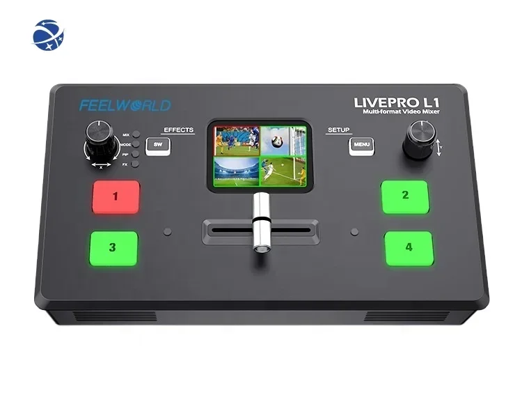 LIVEPRO L1V1 Professional Live Streaming FEELWORLD 4xHDMI Multi-formats video Switcher compatible Blackmagic ATEM