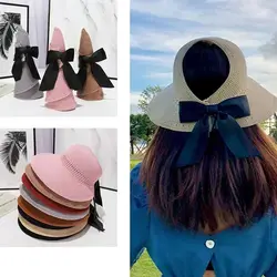 Wide Brim Sun Hats New UV Protection Visor Scallop Cap Ponytail Beach Caps Summer