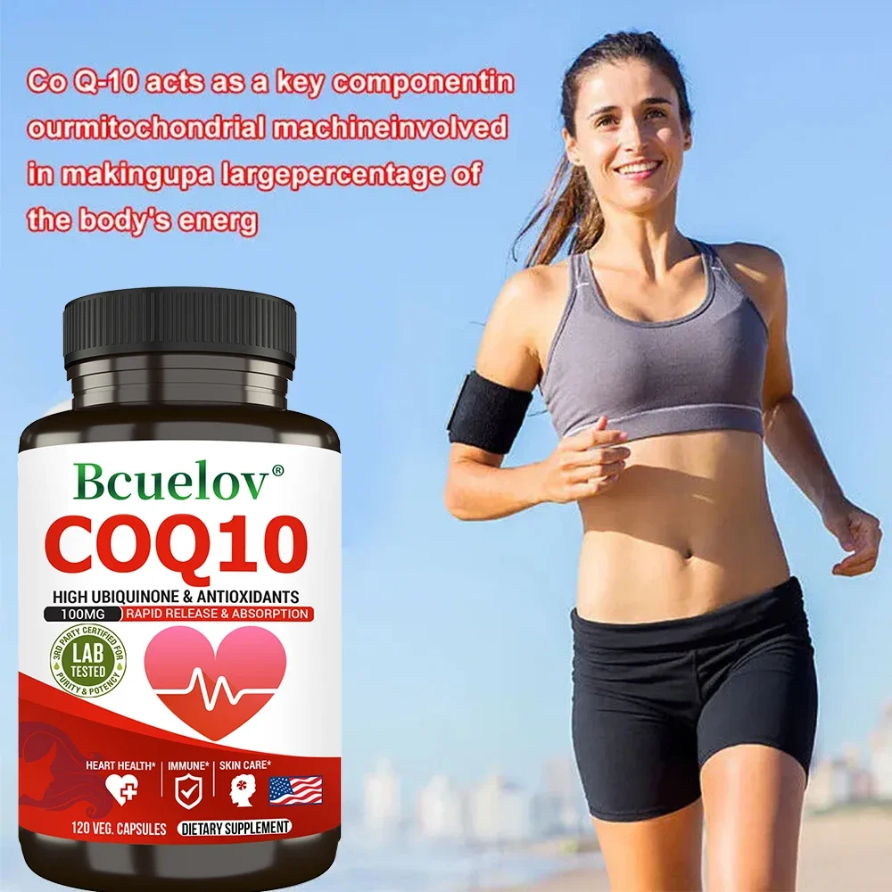 Supplément CoQ10 - Antioxydant, bon pour la santé cardiaque et la production énergétique, améliore la circulation sanguine, favorise l'immunité