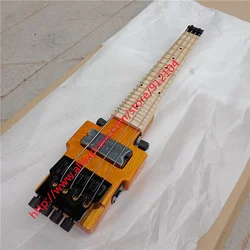 4 Strings Headless Electric Bass Guitar,Ash Body&Maple Neck Maple Fingerboard Black Hardware BJ-638