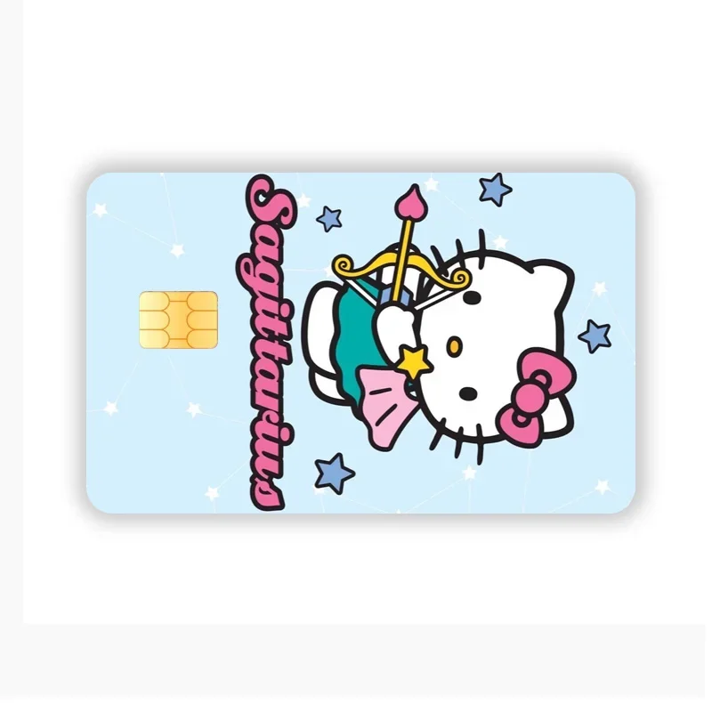 2024 New Hello Kitty Kawaii Diy Matte Card Stickers Anime Sanrios Cartoon Credit Debit Bank Pvc Waterproof Front Film Skin Decor