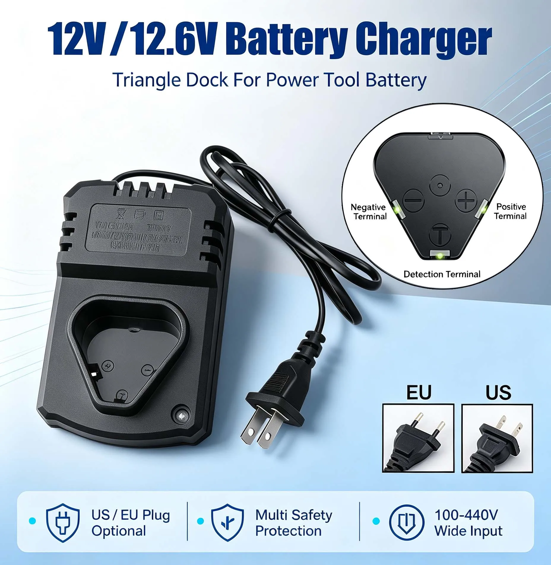 Universal Electric Drill Charger DC 12V/12.6V US EU Li-lon RechargeableChargeiSupport100-240V For Drill Electrical Wrench Tool