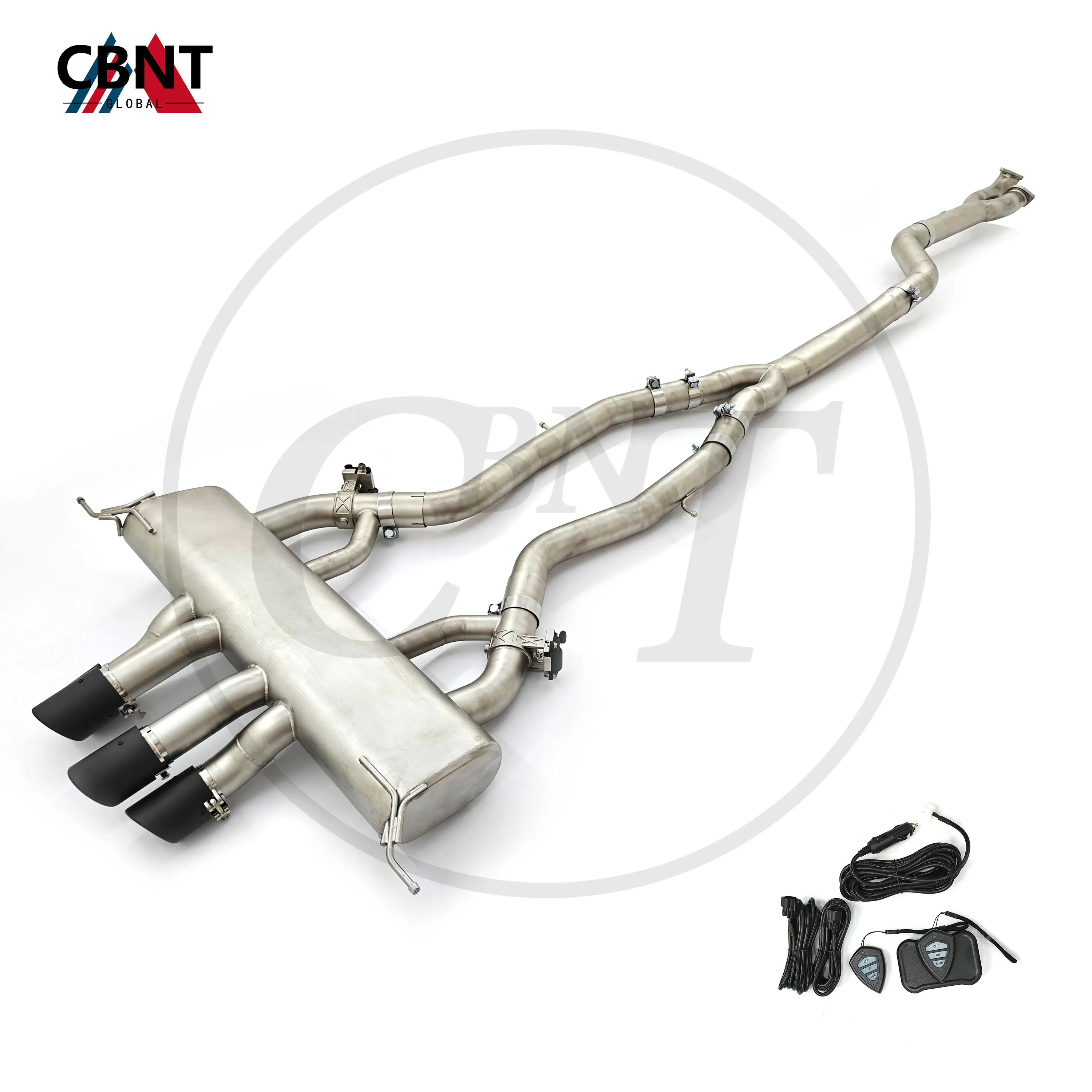 

CBNT Valved Exhaust Catback Center Quad Exit Muffler 89MM Single Mid Pipe for BMW G80 M3 G82 M4 S58 3.0T SS304 Exhaust Pipe