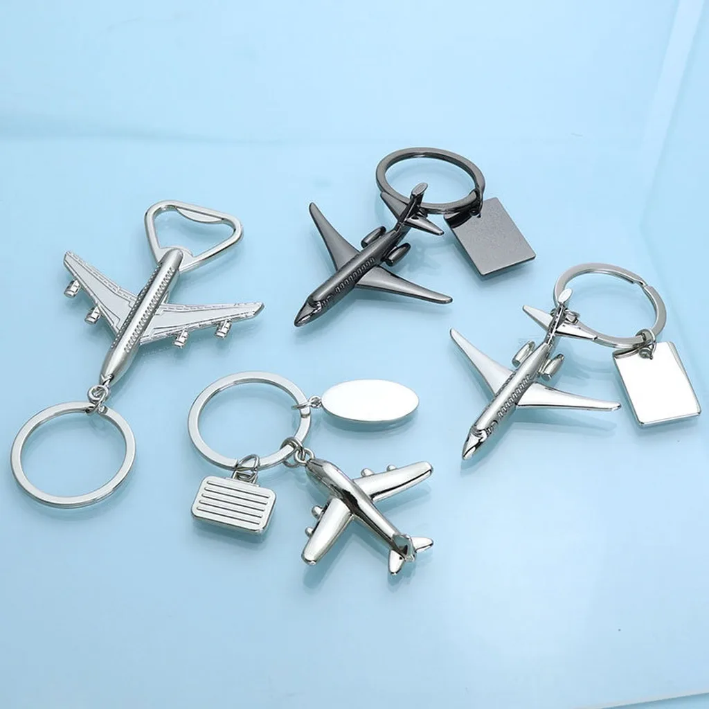 Travel Souvenir Key Chain Sturdy Zinc Alloy Key Chain Airplane Shaped Key Ring Zinc Alloy Aviation Gift Keychain For Aviation