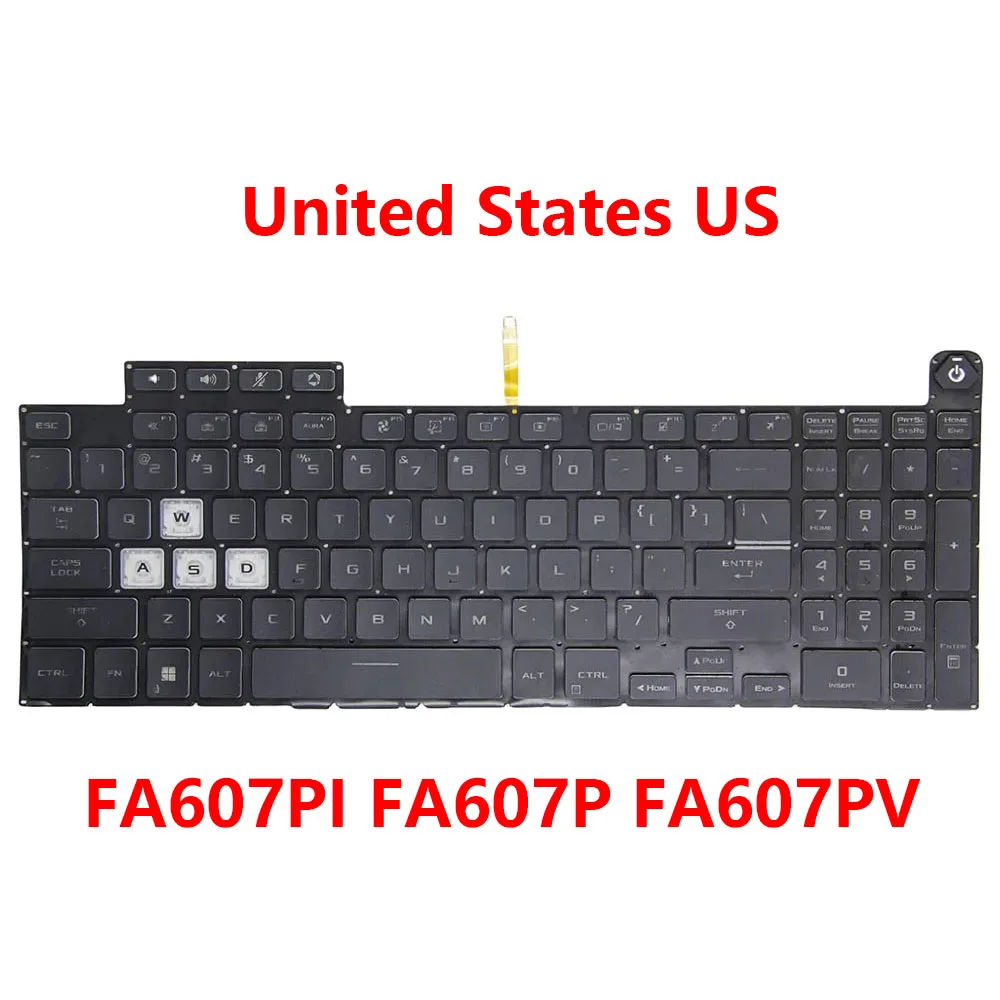 

Laptop US Keyboard For ASUS TUF Gaming A16 FA607PI FA607P FA607PV Black Without Frame With Colorful Backlight