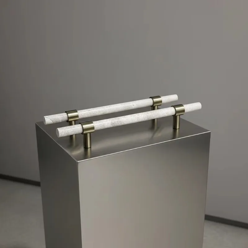 Customized various marble stone entrance main door handle set wardrobe door handle