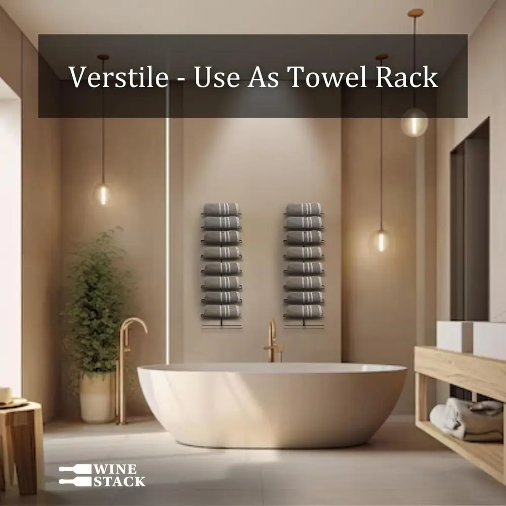 Modern Industrial Wall-Mounted Wine Rack for 9 Bottles - Sleek Storage for Home Bar, Kitchen, and Dining