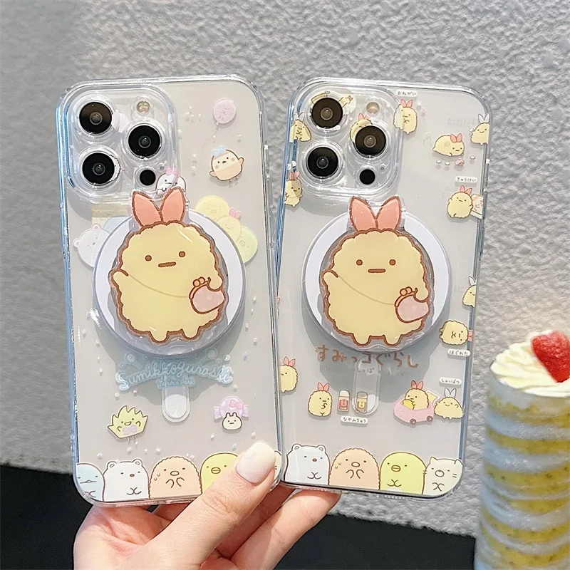 

Cute Cartoon Sumikko Gurashi Magsafe Wireless Charge Phone Case For iPhone 16 15 14 13 12 11 Pro Max Soft Silicone Back Cover