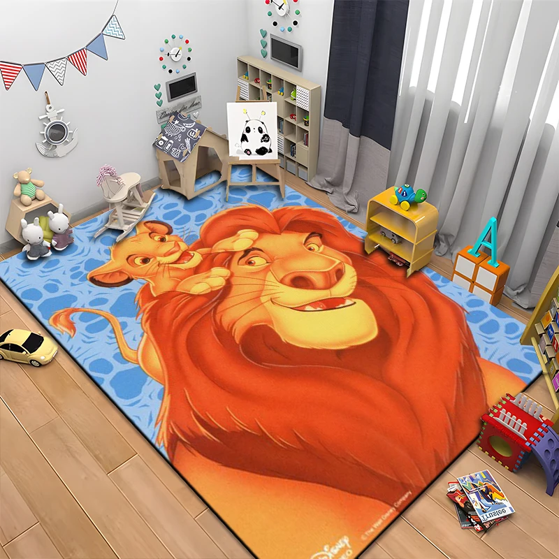 Alfombras de área grande con dibujos animados de Disney, El Rey León, alfombras para el hogar, sala de estar, dormitorio de niños, sofá, felpudo,