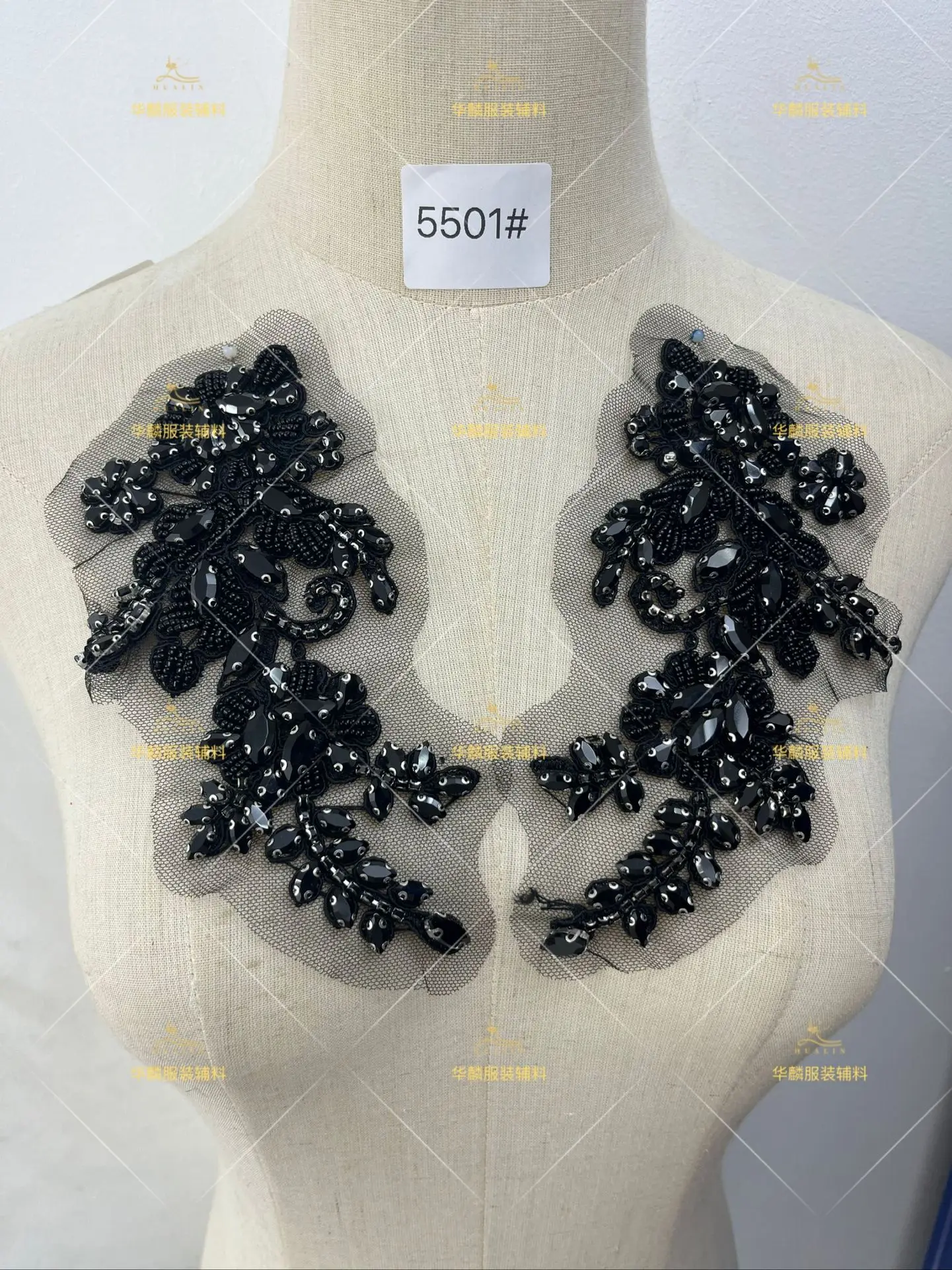 30 Colors Heavy-duty Embroidered Beaded Rhinestones Appliqued  Formal Wear DIY Clothing Accessories Dress Fabric Material