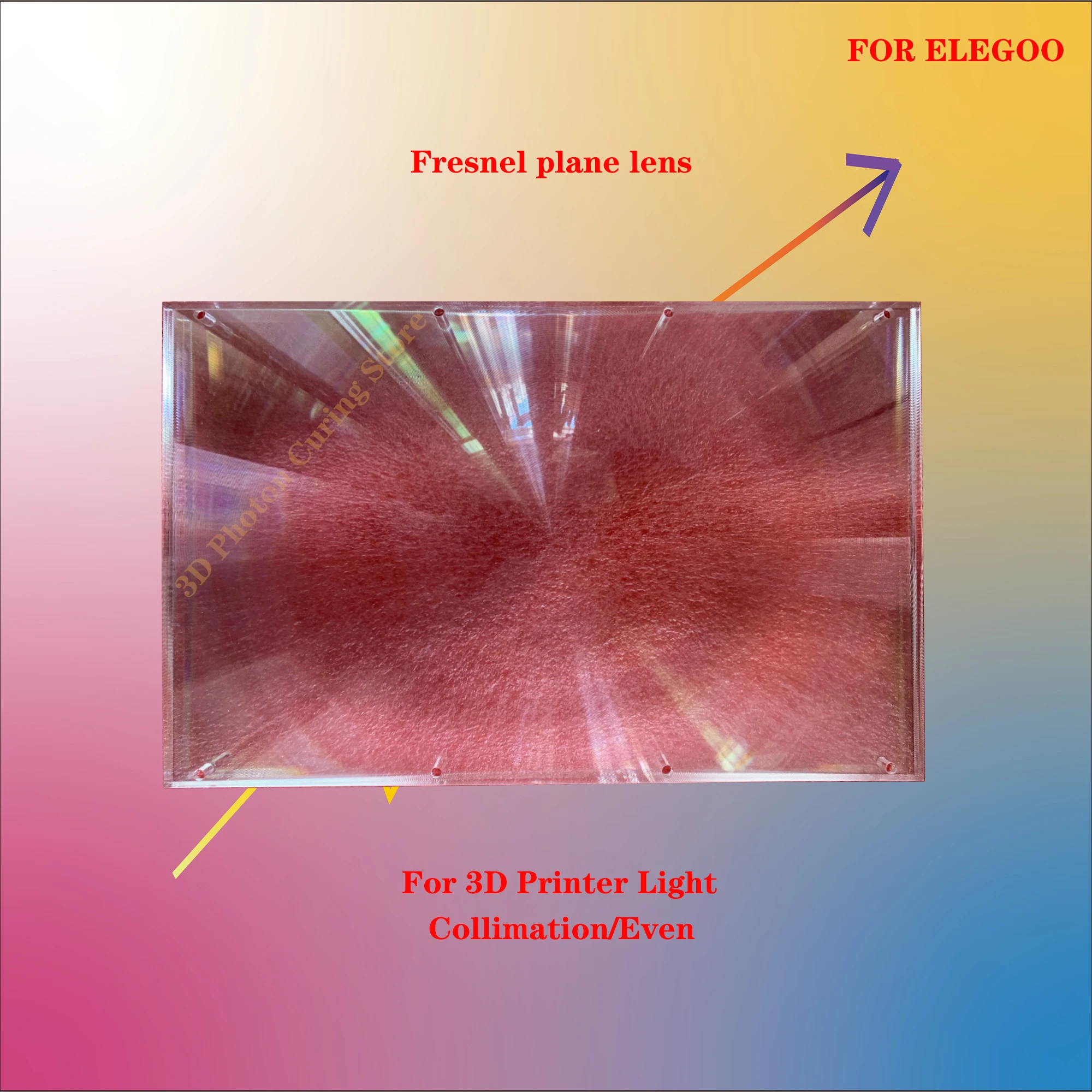 Fresnel Plane Lens para Impressora 3D, UV Optical Spotlight Lens, colimação ou mesmo Gap Distância, 0.15mm, 0.3mm, distância focal, 160mm