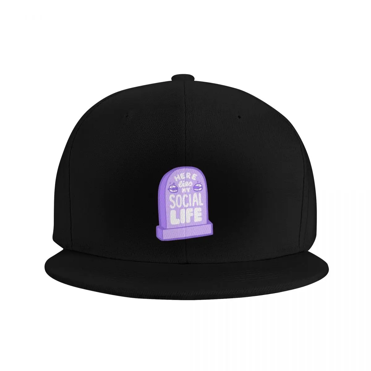 Here Lies My Social Life in Lilac Baseball Cap New In The Hat Snapback Cap Bobble Hat Boy Child Women's