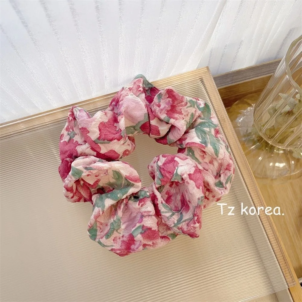 Słodkie damskie kwiatowe gumki do włosów Scrunchies dziewczęce kwiatowe gumki do włosów letni kucyk Holder gumka akcesoria do włosów — zdjęcie 6