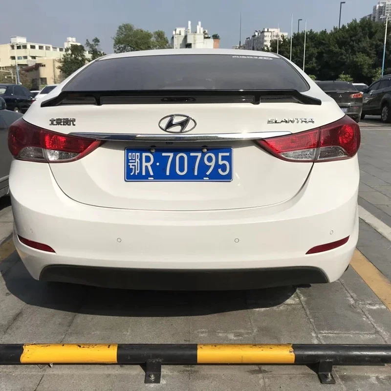 For Hyundai Elantra Spoiler ABS Material Car Rear Wing Elantra Primer Color Rear 2012-2015 R style
