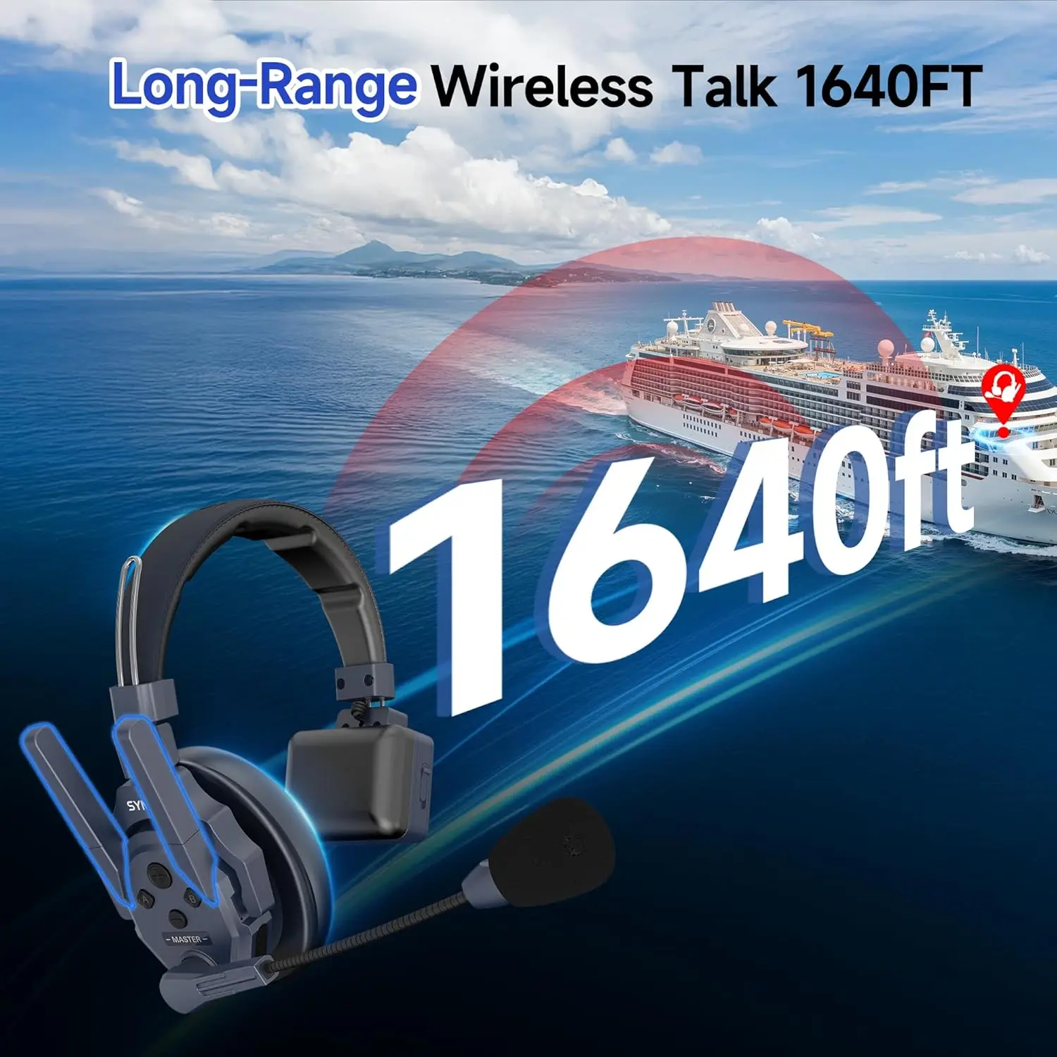 SYNCO Xtalk Master XM8 2.4GHz Wireless Smart Microphone Two-Way Communication Headsets Master-Free Connection 500m 45ms Low