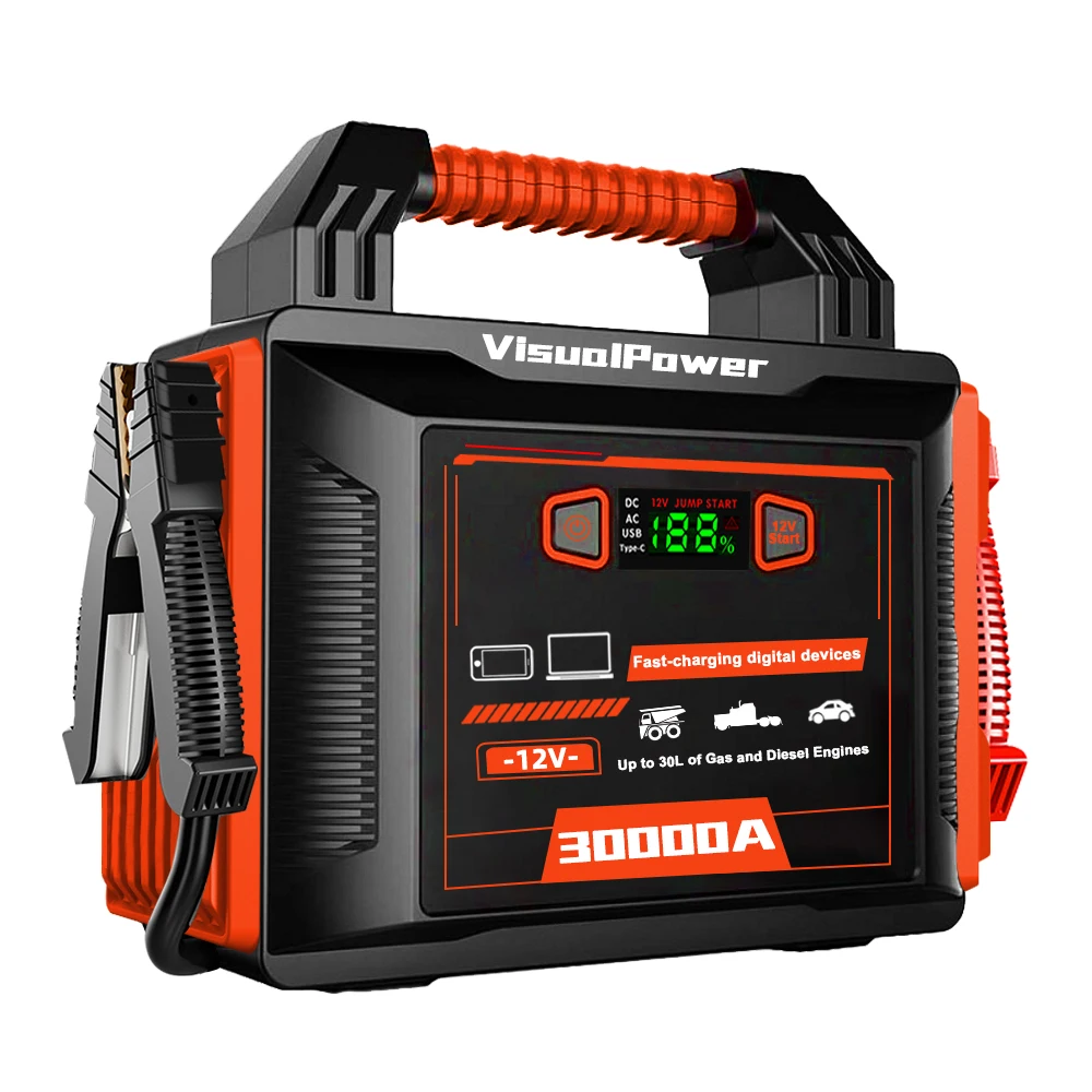 Heavy Duty Truck Battery Booster Pack Jump Starter Pack Box 12v / 24v 30000 Amps