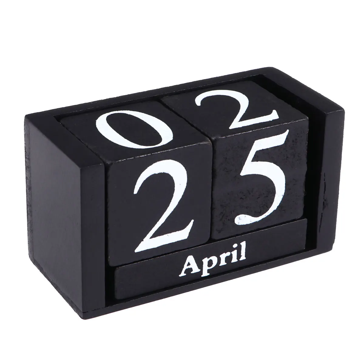 

Perpetual Vintage Desk Home Office Decoration Desktop Wooden Calendar Wood Block Month Date Display Wooden Yearless