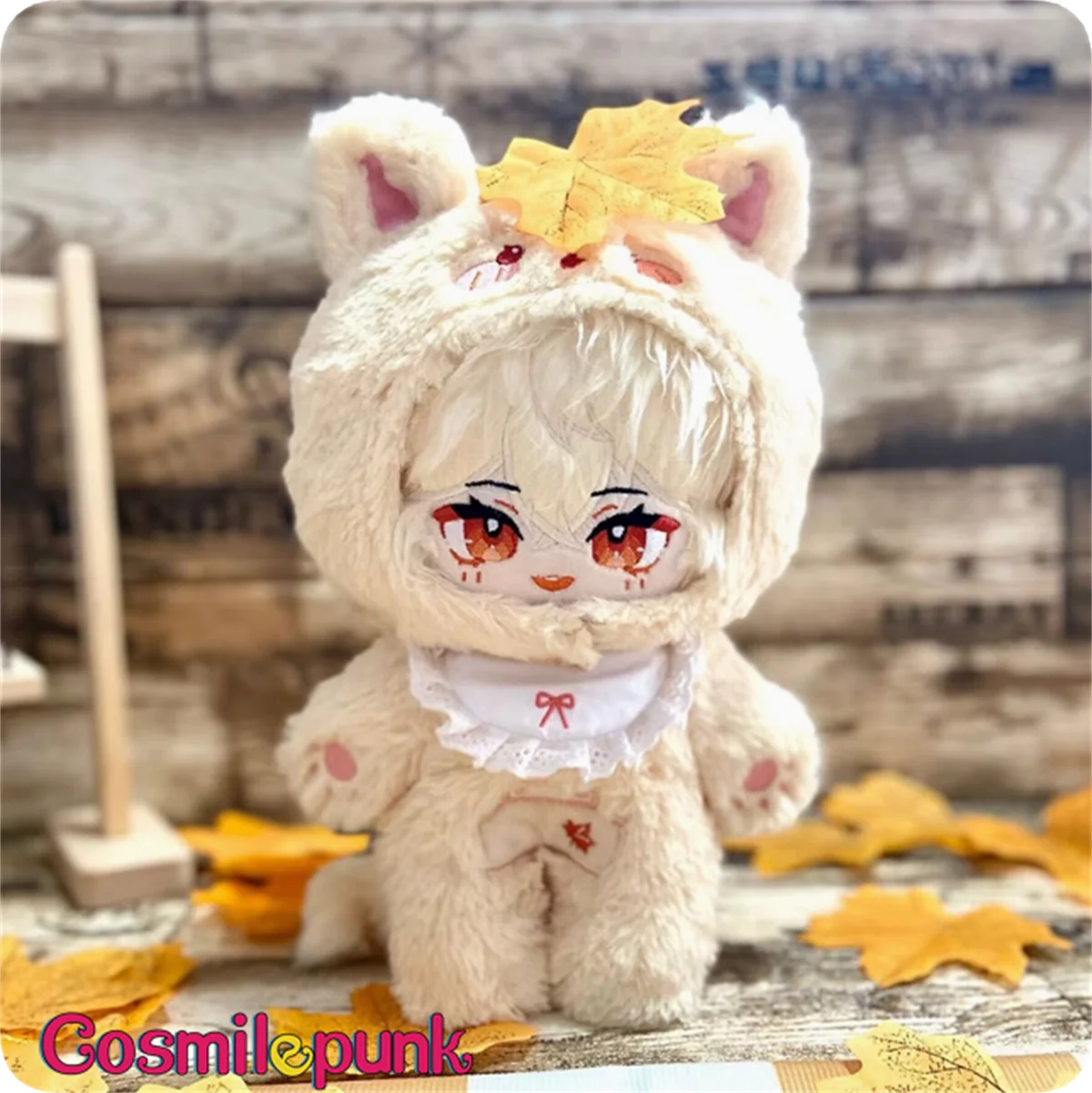 Game Genshin Impact Kaedehara Kazuha 20cm Plush Doll Change Clothes Outfits Cat Jumpsuit Cosplay Anime Gift Cute