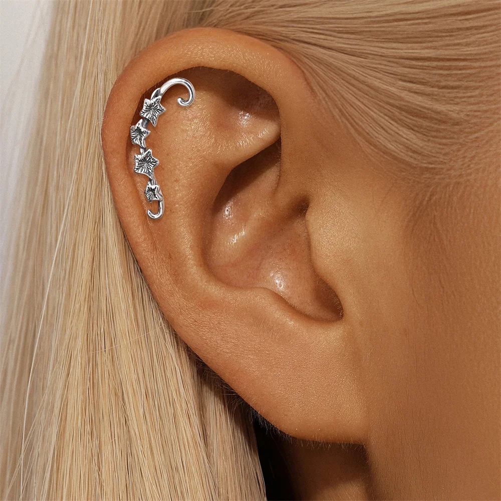CANNER 1 Stück 925 Sterling Silber Gotischer Blumen-Ohrstecker für Damen, Europa und Amerika, Vintage-Ohrstecker, Geschenk – Detail 7