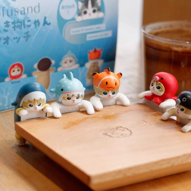 

New Mofusand Ocean Party Blind Box Cute Cat Action Figure Handheld Mobile Party Decoration Desktop Ornament Fans Surprise Gift