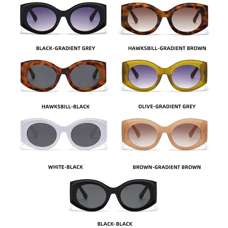 JNPCXI Fashion Oversized Oval Women Sunglasses Retro Jelly Color Orange Leopard Shades UV400 Men Gradient Sun Glasses - Image 5
