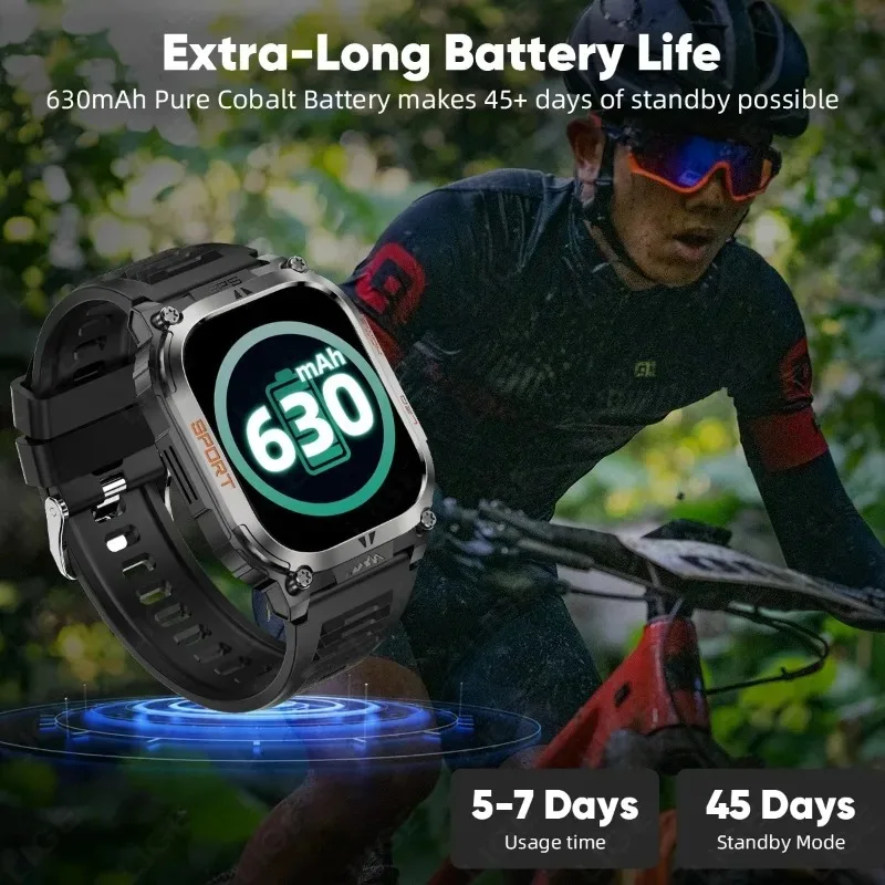 Latarka Xiaomi 630mAh Bateria o Dużej Pojemności Nowy Smartwatch Sportowy z Funkcją Śledzenia, Kompasem, Połączeniami Bluetooth i Wodoodpornością