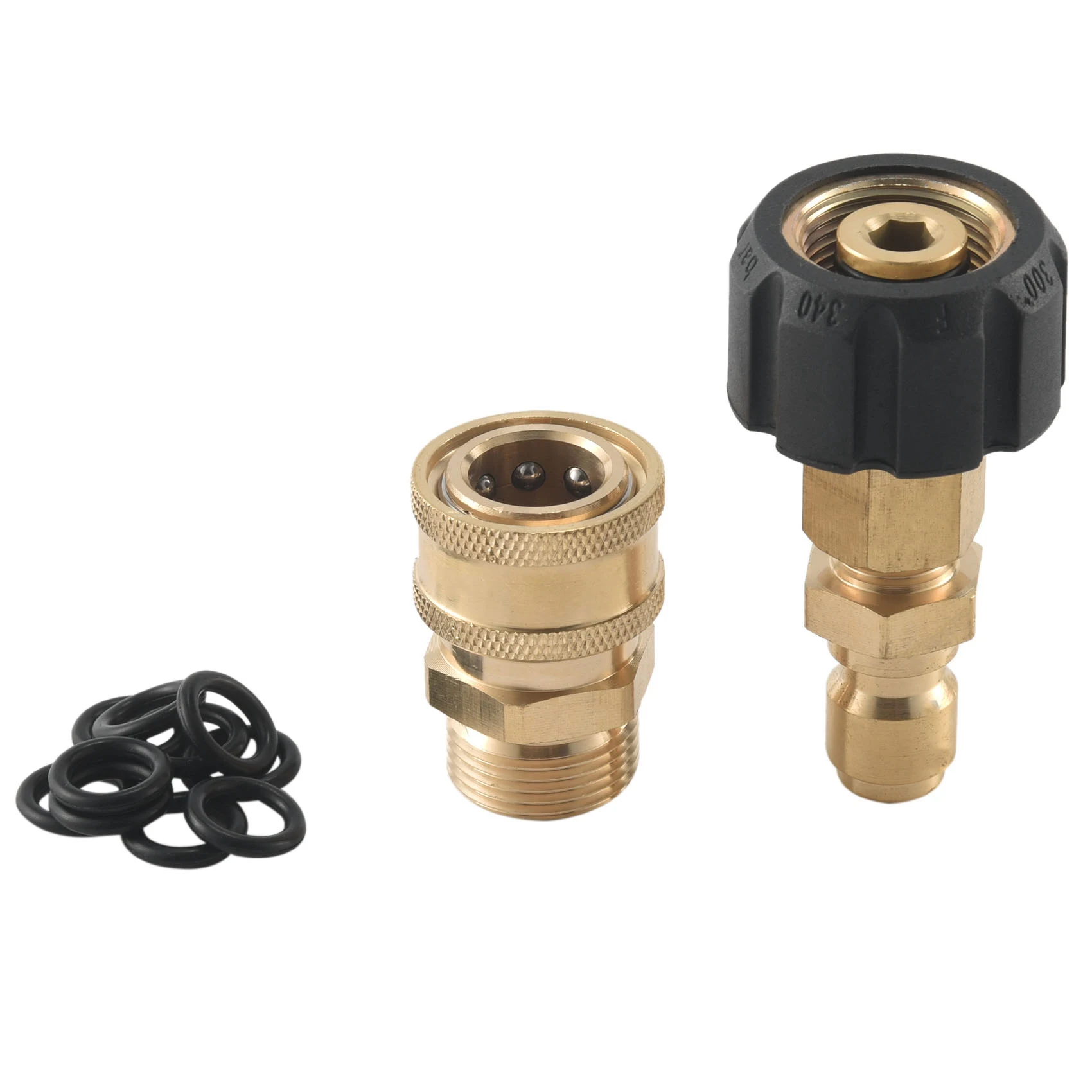 

Pressure Washer Adapter Set, Quick Connector, M22 14mm Swivel To M22 Metric Fitting,M22-14 Swivel + 3/8 Inch Plug, 3/8 Inch