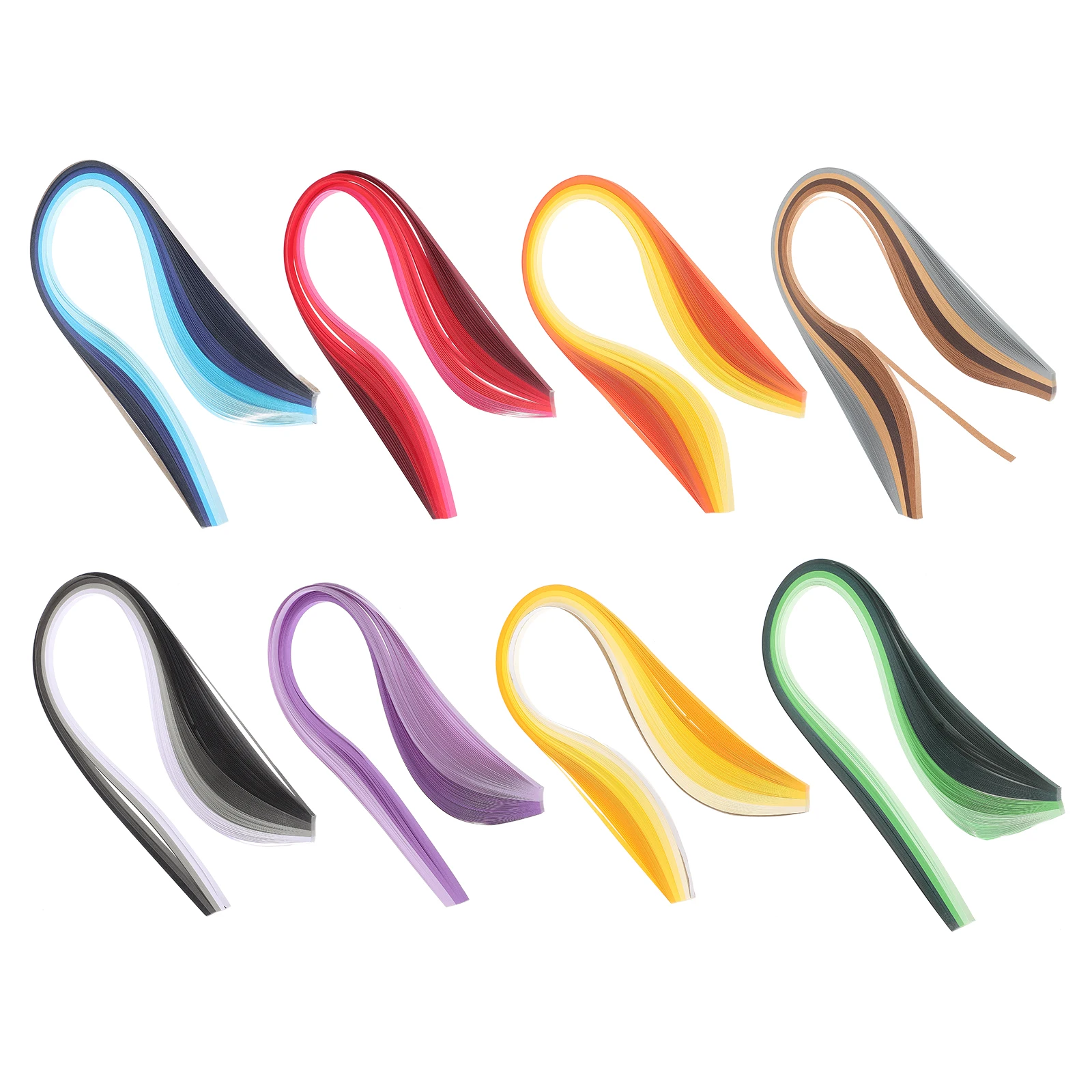

8 Bags Paper Quilling Supply Gradient Colored Strips Craft Diy Material Multi-color