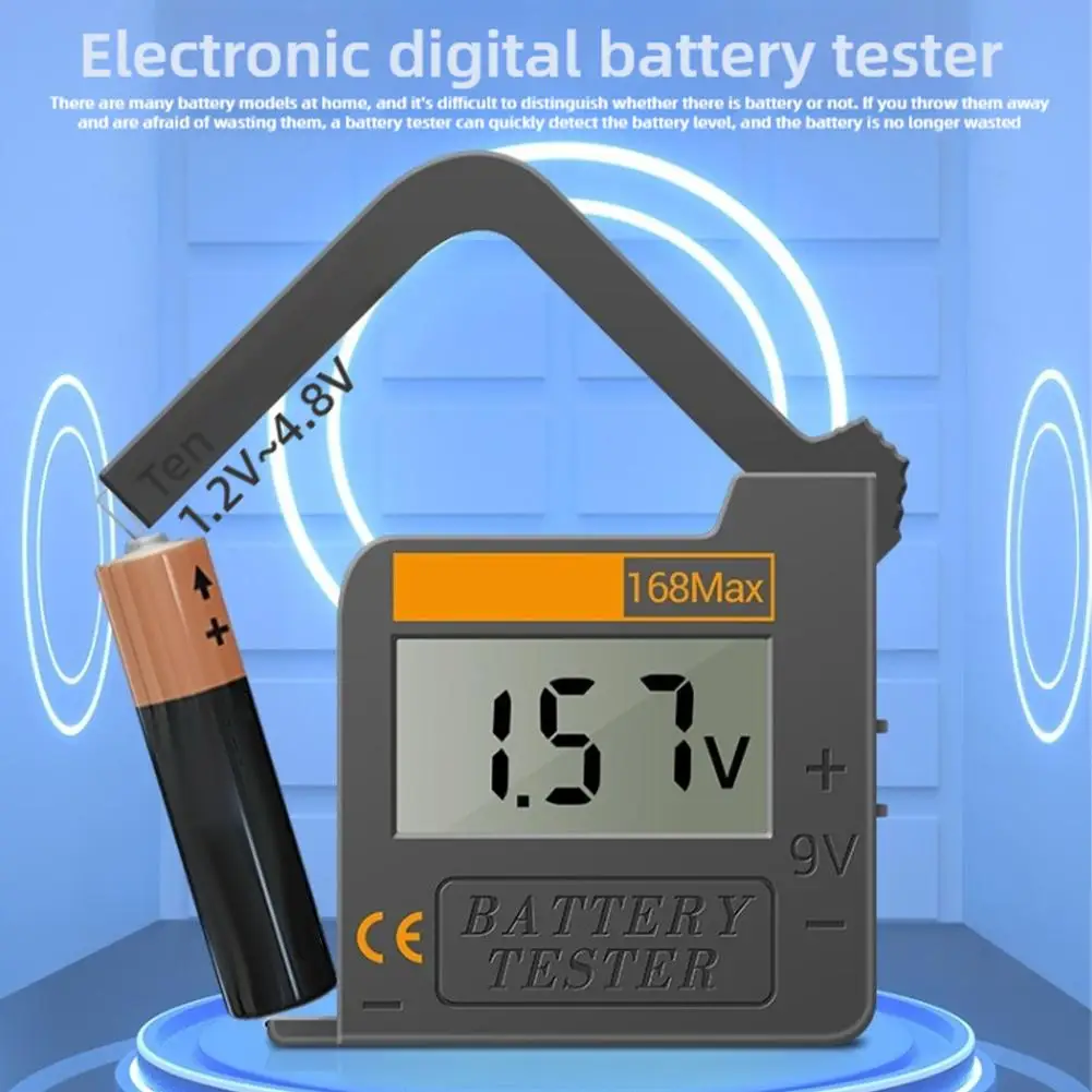 168Max Digital Lithium Battery Capacity Tester 18650 AA AAA 6F22 9V CR2032 Cell Button Battery Tester LCD Display Dropshipping