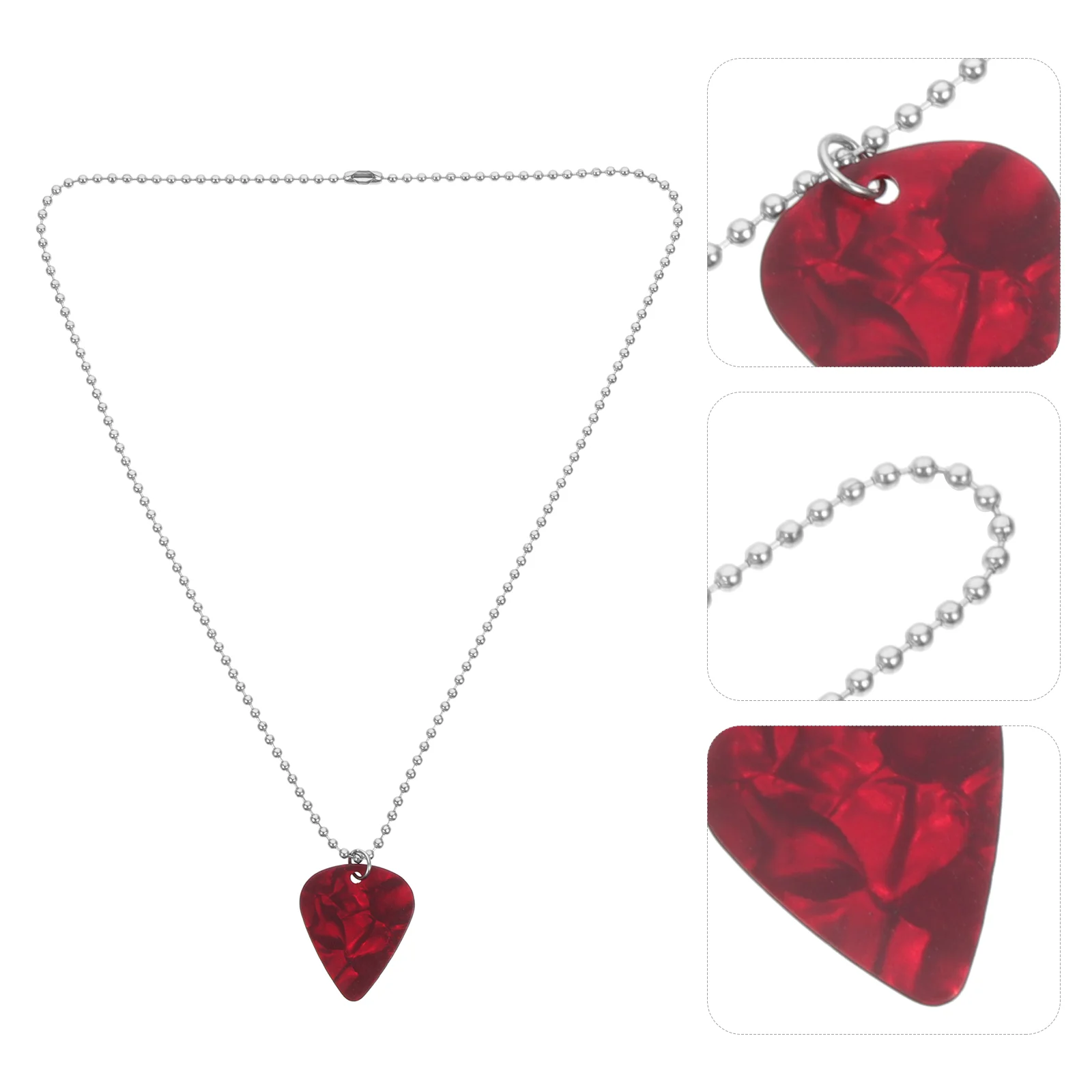 Pick Necklace Necklaces Guitar Pendant Rock and Roll Stainless Steel Cool Miss Chain