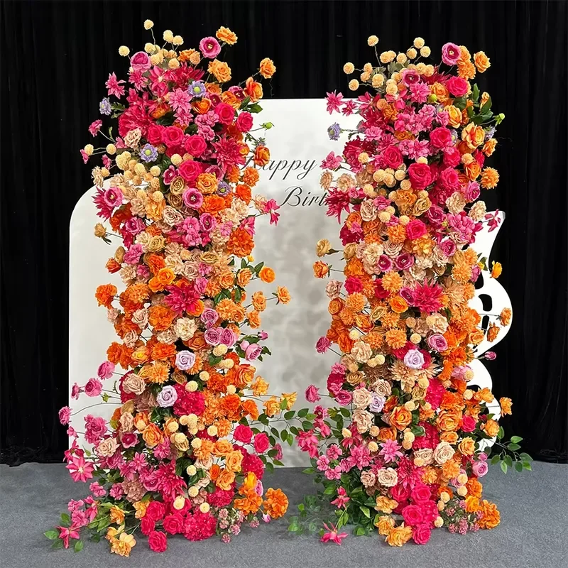 Sunwedding Factory Low Price Wholesale Wedding Artificial Flowers Arch High Quality Silk Flower Arch for Wedding Decoration