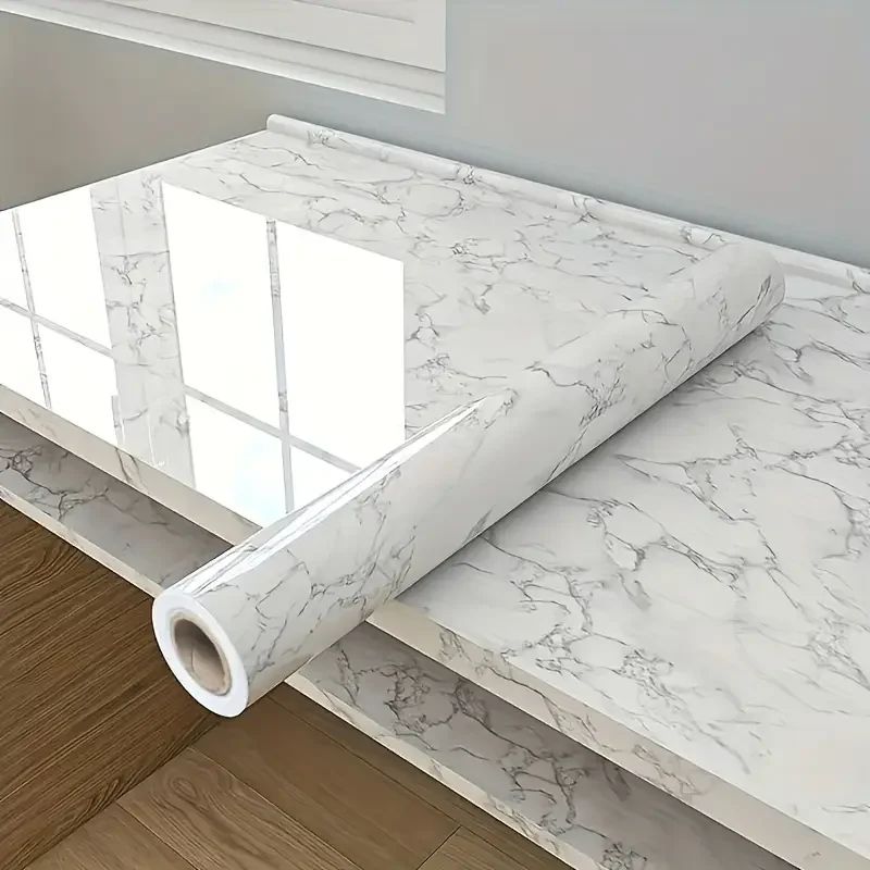 Oil-Proof Waterproof Self-Adhesive Film For Tabletop Refinishing Suitable For Dining Table Stove Countertop And Cabinet.