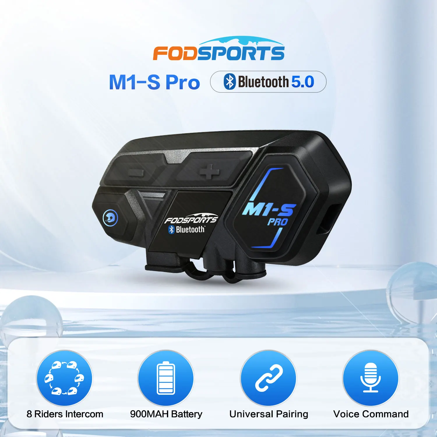 Fodsports M1-S Pro Intercom Motorcycle Helmet Bluetooth Headset Waterproof BT Interphone 8 Riders 2000M