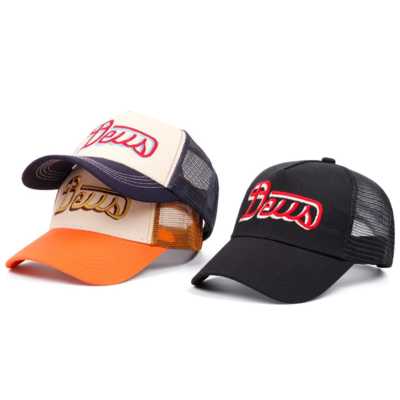 

Flat Brim Trucker Cap New Four Seasons Versatile Letter Baseball Sun Hat Snapback Hat